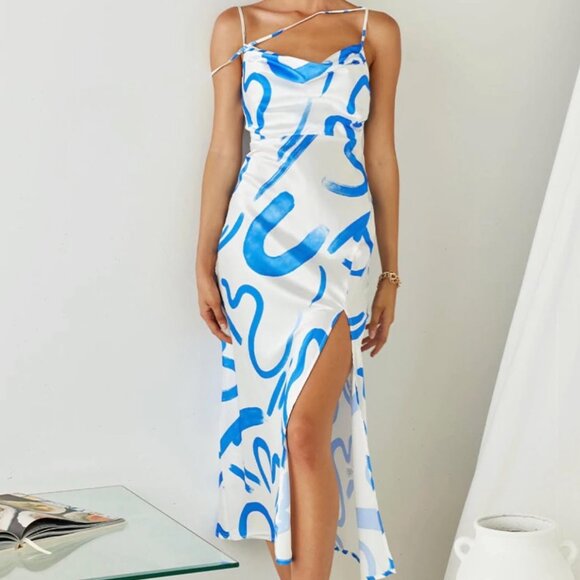 SATIN MIDI DRESS (RUNAWAY THE LABEL) - Picture 1 of 3